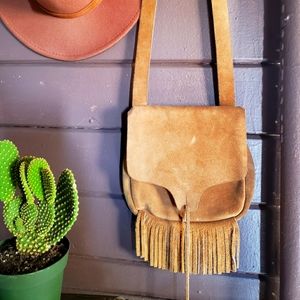 Vintage authentic Suede crossbody purse